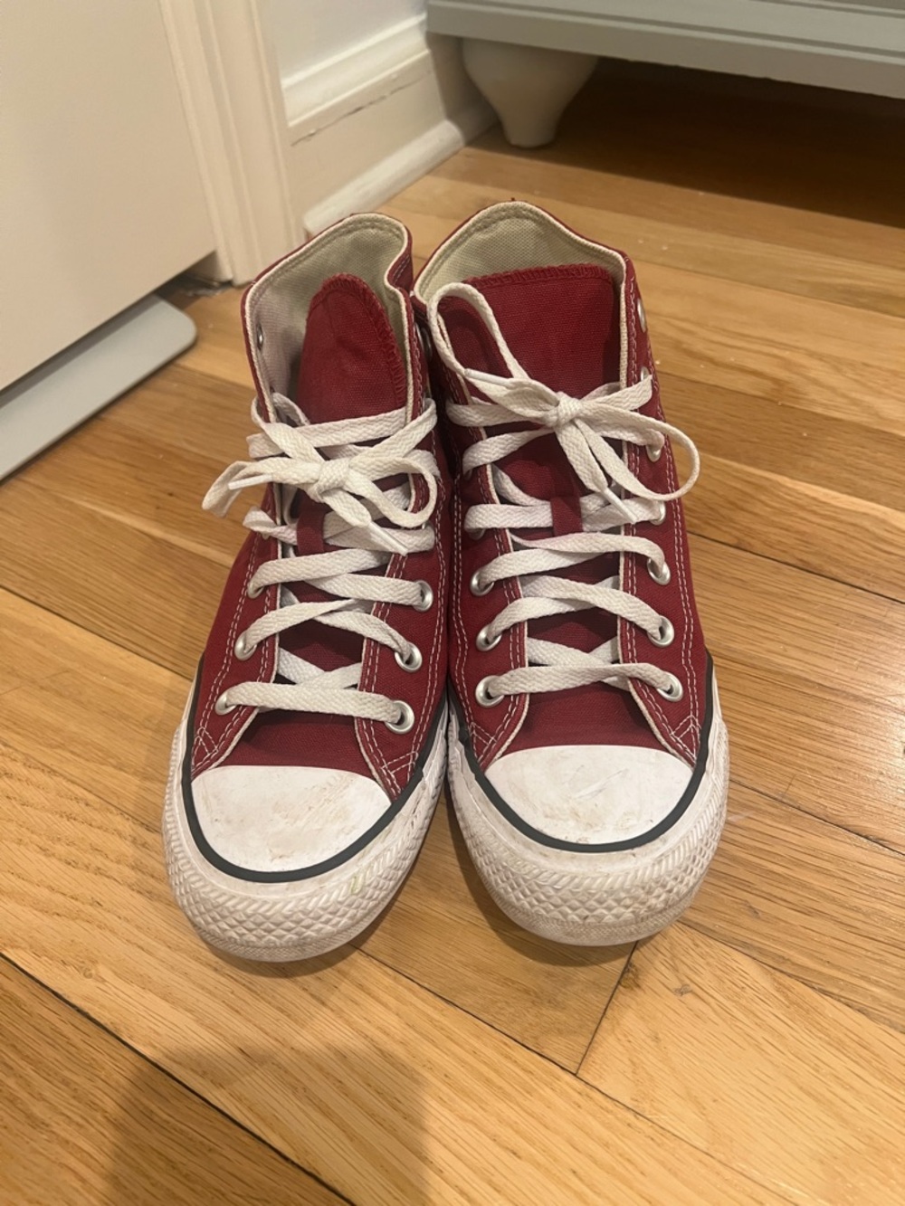 Converse Red High-Top Sneakers with White Accents